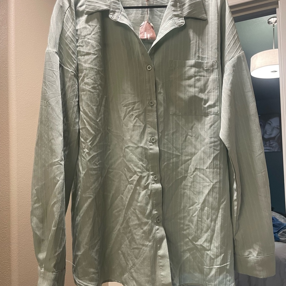 Light Green Button-Up Shirt